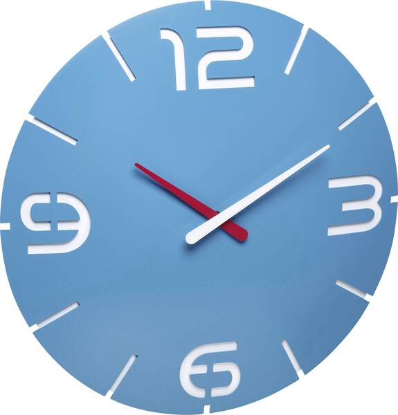TFA Dostmann 60.3536.14 Funk Wanduhr 35 cm x 3.5 cm Himmelblau