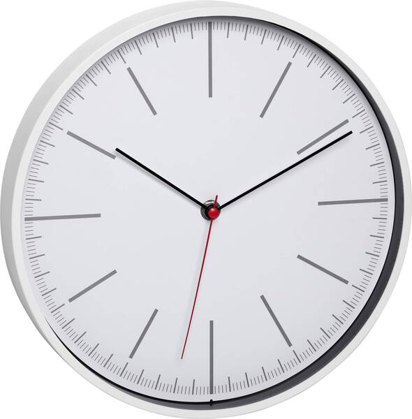 TFA Dostmann 60.3049.02 Quarz Wanduhr 280 mm x 280 mm x 37 mm Weiß