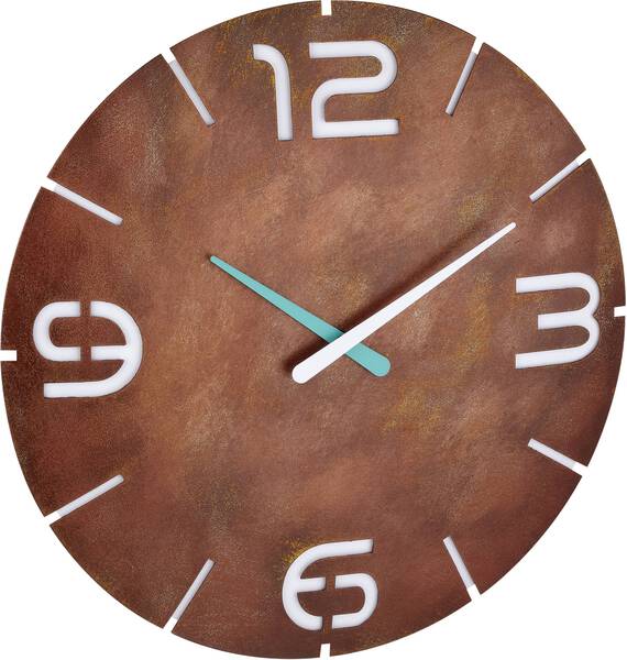 TFA Dostmann 60.3536.08 Funk Wanduhr 350 mm x 35 mm Rost