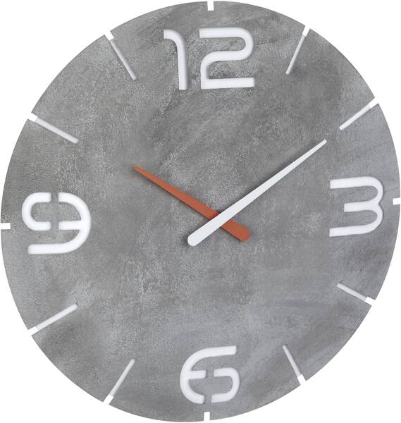 TFA Dostmann 60.3536.15 Funk Wanduhr 350 mm x 35 mm Beton-Grau