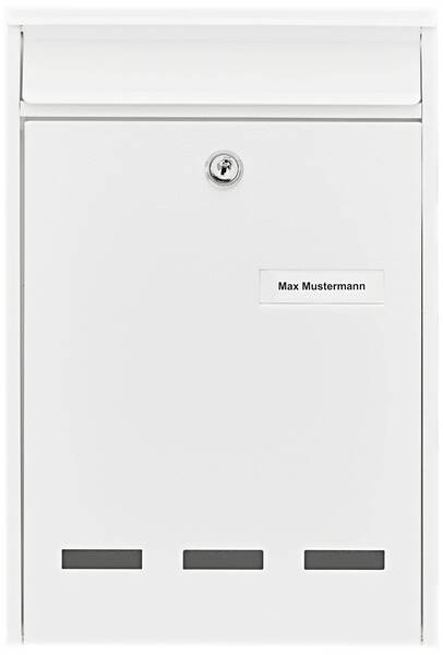 Burg Wächter 61010 POCKET 5871 W Briefkasten Stahl Weiß Schlüsselschloss