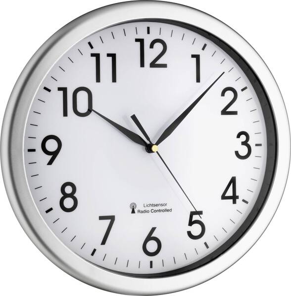TFA Dostmann 60.3519.02 Funk Wanduhr 30.8 cm x 4.3 cm Silber