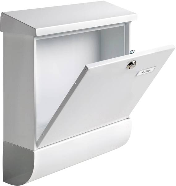 Burg Wächter 31420 VARIO 8672 W Briefkasten Stahlblech Weiß Schlüsselschloss