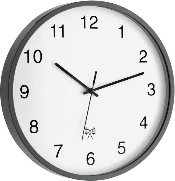 TFA Dostmann 60.3511.10 Funk Wanduhr 302 mm x 40 mm Anthrazit