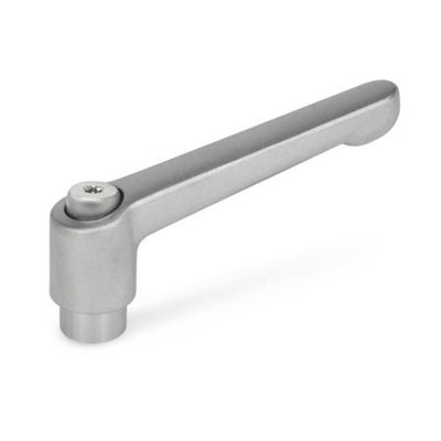 Ganter Norm® - 300.5-78-B8-IS Verstellbare Edelstahl-Klemmhebel, mit Buchse, matt gestrahlt