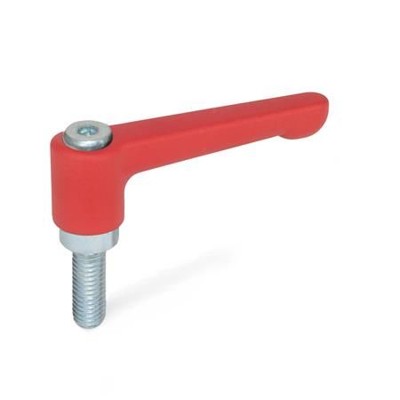 Ganter Norm® - 302.2-30-M5-50-RS Flache verstellbare Klemmhebel, Zink-Druckguss, Schraube Stahl verzinkt