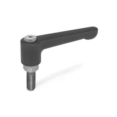 Ganter Norm® - 302.1-30-M5-40-SW Flache verstellbare Klemmhebell, Zink-Druckguss, Schraube Edelstahl