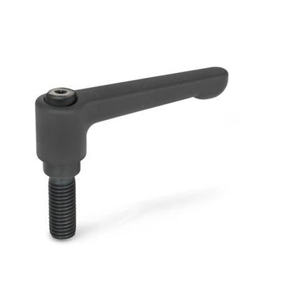 Ganter Norm® - 302-45-M6-20-SW Flache verstellbare Klemmhebel, Zink-Druckguss, Schraube Stahl