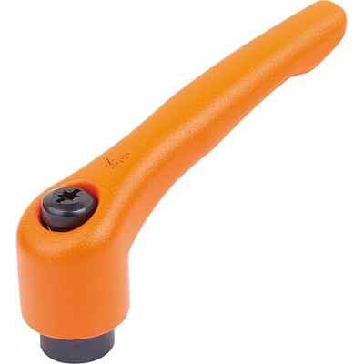 KIPP - KLEMMHEBEL GR.0 M05, ZINK ORANGE RAL2004 STRUKTURMATT, KOMP:STAHL BRÜNIERT