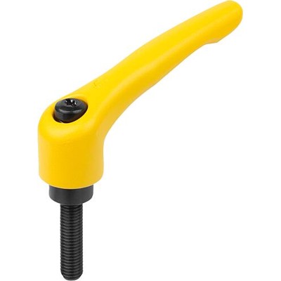 KIPP - KLEMMHEBEL GR.2 M10X30, ZINK GELB RAL1021 STRUKTURMATT, KOMP:STAHL BRÜNIERT