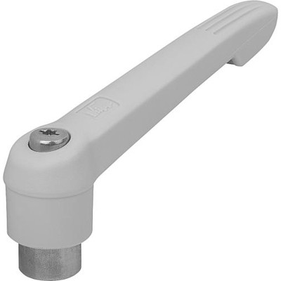 KIPP - KLEMMHEBEL GR.3 M10, KUNSTSTOFF GRAU RAL7035, KOMP:EDELSTAHL