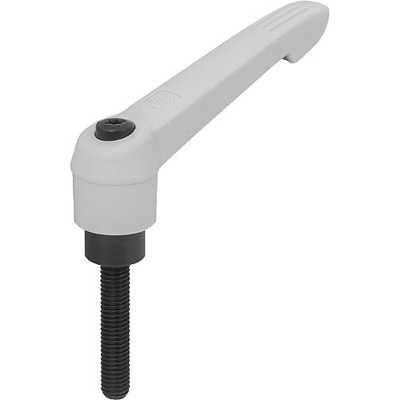 KIPP - KLEMMHEBEL GR.4 M10X55, KUNSTSTOFF GRAU RAL7035, KOMP:STAHL