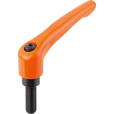 KIPP - KLEMMHEBEL GR.4 M10X20, ZINK ORANGE RAL2004 SEIDENMATT, KOMP:STAHL BRÜNIERT
